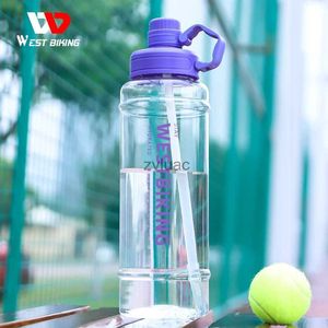 Vattenflaska West Cykling 2 liter Transparent Sport Water Bottle Portable MTB Road Bike Bottle Cykling Running Gym Fitness 2L Straw Bottle YQ240110