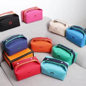 Makeup Bag Canvas Multi functional Large Capacity Storage Bag Solid Color