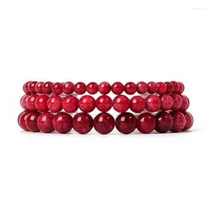 Strand pulseiras de pedra natural homens 6/8/10mm contas estiramento para mulheres rodonita quartzs listra ágata meditação yoga jewerly