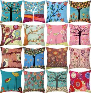 Travesseiro Arte Pintura Caso Criativo Children039s Pintura A Óleo Árvore Estilo Dos Desenhos Animados Bens Domésticos Sofá Almofada Cintura Travesseiro Case4507326