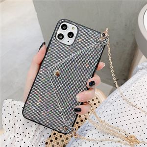 Compatible with iPhone 15 Pro Max iPhone 14 Pro 13 12 11 Pro Max Wallet Case, Creative Sparkling Diamond Case Crossbody Purse with Card Slot Adjustable Lanyard Cover