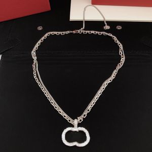 2024 20Style Women ccites Choker Luxury Designer Necklace Pendant Chain Crystal Brass C-Letter Necklaces Statement Jewelry Accessories channel ax50b