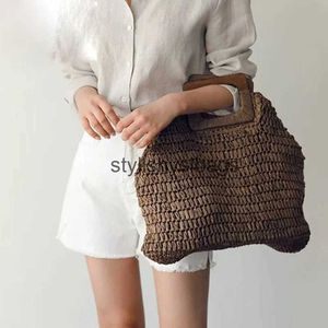 Totes Simple Street Fashion Bag Kvinnor Summer Beach Bag Stora kapacitet Damer Handväskor Handgjorda Str Bohemian Rattan Travel Totestylishyslbags