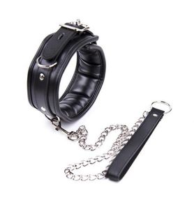 Collari per adulti in pelle per sesso Collare schiavo con guinzaglio a catena Collo per sesso Bondage Restrizioni BDSM Giocattoli sessuali per coppia1221266