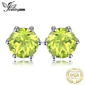 Stud Jewelrypalace Orijinal Peridot Mavi Topaz Ametist Citrine Garnet 925 STERLING Gümüş Saplama Küpe Küpe Renkli Taş YQ240110