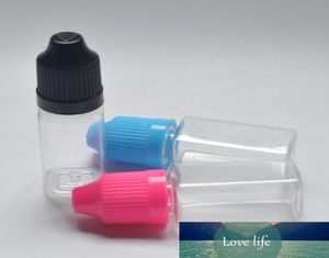 100pcsクリアスクエアボトル空の10ml硬質プラスチック製のドロッパーボトルe Liquidedle Pet Vial2160119