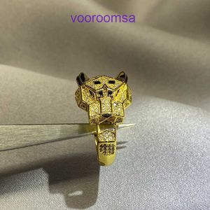 Lyxringar designer smycken man ring hög kvalitet carter leopard head ring guld pläterad 18k ros fulla diamantpar för män och kvinnor med originalbox pyj 7e9w