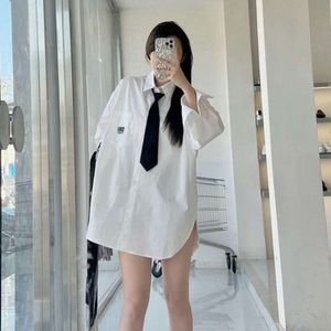 Women Shirt Designer Blouse Fashion Solid Color Letter Print Graphic Long Sleeves Shirts Casual Simple Cardigan Buttons Coat