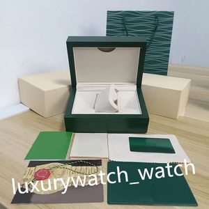 Custom luxury Dark Green Leather Wooden Gift packaging Watch Box Booklet Card Tags 0.8KG Swiss Watches Boxes Top Quality