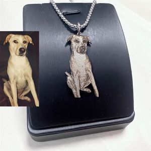 Naszyjniki spersonalizowane zdjęcie z zwierzaka naszyjnik niestandardowy portret Twój pies zwierzaki zdjęcie Naszyjnik kota biżuteria Pet Memorial Biżuter