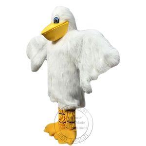 Costume della mascotte del pellicano bianco di dimensione adulta di Halloween per la personalizzazione del supporto di spedizione gratuita per la vendita della mascotte del personaggio dei cartoni animati del partito