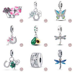 fruit dragonfly Sterling Silver 925 exquisite flower oil CZ Series Bead Charm Fit Pando Plata De Ley 925 Bracelet DIY Jewelry Gift