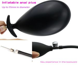 New Go Out Inflatable Silicon Huge Big Anal Plug Dildo Pump Anal Dilator Expandable Prostate Masturbator Ass Stimulator Sex Toys Y7682580