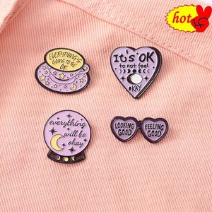 SN Carton Heart Cup Shaped Magic Metal Design Badges Brosch Emalj Pins Label Bag Backpack Hat Jewelry Gift