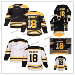 Niestandardowe mężczyzn Retro 18 Happy Gilmore Boston Hockey Jerseys Black White Yellow Alternate Ed Mundus Women Młodzież rozmiar S-3xl Ice Jersey