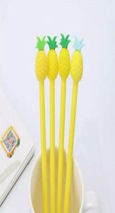 2X Cute Pineapple Silicone Head Gel Pen Rollerball Pen Writing Stationery1708203