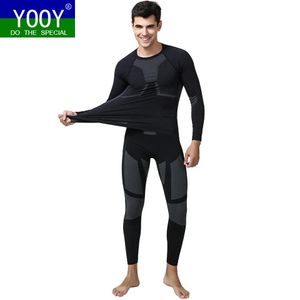 Underpants Yooy Winter Thermal Underwear Men Sets Outdoor Sports Snowboarding Function Cycling Ski Thermo Underwear Long Johns