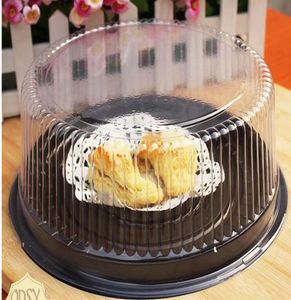 Scatola per torta rotonda intera grande Scatola per formaggio da 8 pollici Contenitore per torta in plastica trasparente Porta torta grande 3379077