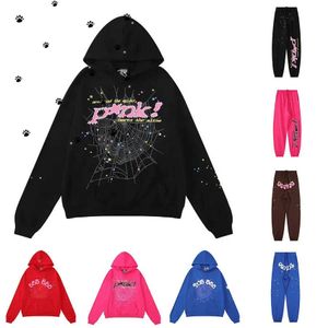 Piumino da uomo Parka Spider tuta rosa web Thug 555 felpe con cappuccio 555555 Felpa Young giacca da uomo Spiders donna spider h Mcbl