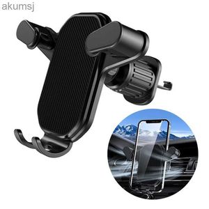 Mobiltelefonfästen Holders Universal Car Phone Holder Gravity Mobile Stand GPS Support Auto Air Vent Mount för YQ240110