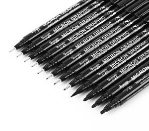 Drawing Pen Fineliner Ultra Fine Line Art Pen Black Ink 005 01 02 03 05 08 Micron Drawing Office School Set4204649