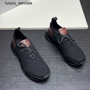 Berluti Sneakers Mens Shoes Shadow Kint Leather Sneaker Bruti Gray Herr Sport Detta strumpor har ett bekvämt inre foder RJ XE2Y