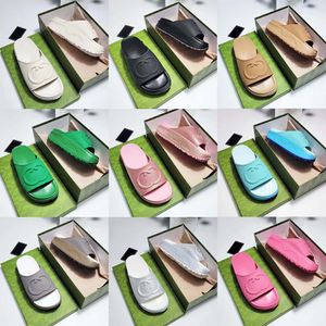 Luxe rubberen slippers Slide Merkontwerpers Dames Dames Holle Platform Sandalen Dames Slide Sandaal Met Interlocking G Heerlijk Zonnig Strand Damesschoenen Slippers