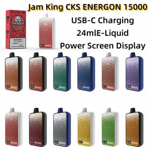 Jam King Cks Energon Puff 15K Vape Dechechable Eu Warehouse 24mlプレフィルド卸売Vape Puff 15K USB-C充電E液体パワースクリーンディスプレイ12フレーバーVape Puff Bar