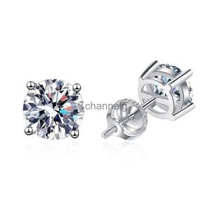 Stud Real 2ct Moissanite Earrings for Women Lab Grown Diamond Ear Studs 925 Sterling Silver Fine Jewelry Party Gift YQ240110