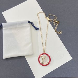 Com caixa de luxo colar designer para mulheres pingente vermelho 18k ouro gargantilha colares qualidade acessórios jóias casamento