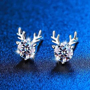 Stud Milamiss Lovely Deer Moissanite Ear Stud for Women 925 Sterling Srebrny 0,3ct D Color Diamond Anniversary Gift Fine Jewelry YQ240110