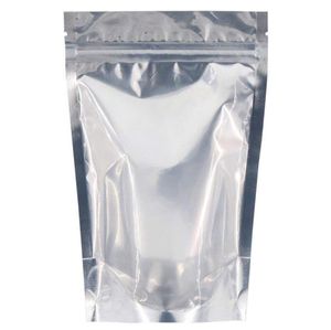 50Pcs 9x15cm Resealable Ziplock Food Storage Bags Mylar Aluminium Foil Stand Up Pouches Bags with Clear Front for FoodSaverHerb 6530000