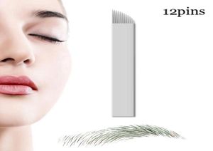 100 pezzi aghi per microblading 12 pin per penna da ricamo microblading pernement trucco forniture per tatuaggio sopracciglio 2894305