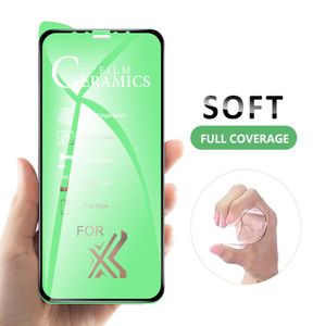 Utan förpackning Ceramics Screen Protector Soft Film 9h Full Cover för iPhone 11 12 Pro Max XS XR X 8 7 Plus 6SP inte härdat Glass3489013