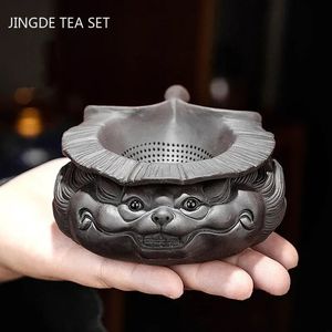 Boutique Lila Ton Tee Haustier Haushalt Filter Tee Leck Ornamente Desktop Drachen Skulptur Feng Shui Dekoration Tee Zubehör 240110