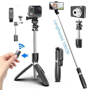 Monopés 4 em 1 Bluetooth sem fio Selfie Stick Tripé Dobrável Monopés Universal para Smartphones para Gopro e Câmeras de Ação Esportiva