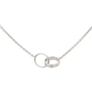 24New Classic Design Double Loop Charms Pendant Love Women for Women Girls 316Lチタンスチールウェディングジュエリーカレルコリアー864