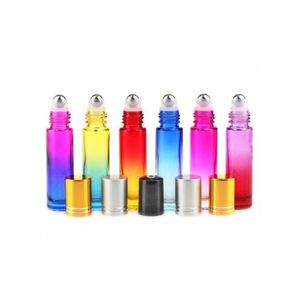 Packing Bottles Wholesale 10Ml Glass Roll On Gradient Color Roller With Stainless Steel Balls Roll-On Bottle Perfect For Essential D Dhzdr