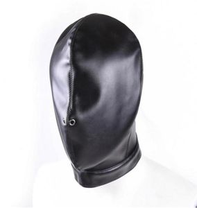 PU Leather Hood Masks Adult Game Products Fetish Full Cover Head Bondage Restraints Blindfold Cosplay Slave Sex Toy for Couples2400356