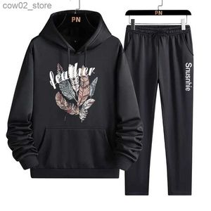 Men's Tracksuits 2024 Running Sets Tracksuits Men 2 PCs Casual Warm Hooded Jacket Pants Sportswear Coats Track Suits Gym Training Jogging Wear Q230110