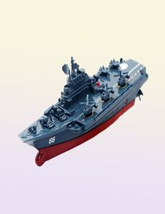 Barca RC 24GHz Nave telecomandata Nave da guerra Corazzata Cruiser Barca ad alta velocità RC Giocattolo da corsa Blu scuro9830521