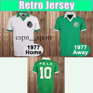 espnsport 1977 COSMOS Maglie da calcio retrò da uomo NUOVE Maglie da calcio bianche da trasferta verdi YORK Uniformi a manica corta