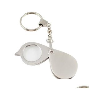 Other Home Garden 100Pcs Outdoor Folding Key Ring Magnifier With Chain Daily Magnifying Tool Cam Hiking Travel Kits Sn2160 Drop Del Dhvpi