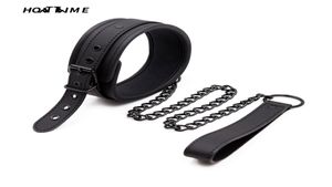 2019New SM Leather Neoprene Restraint Collar Couple Adult Sex Toy Sponge Bondage Collar Necklace Fetish Cosplay TIME T200413975387