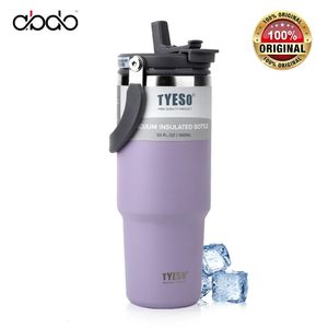 Tyeso Thermos Bottle For Coffee Cup Thermal Mug Tumbler With Straw rostfritt stål Isolerade vakuumkolvar Travle Drinkware 240110