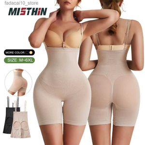 Waist Tummy Shaper MISTHIN High Waist Control Panties Double Stap Shapewear For Women Seamless Safety Pants Waist Body Shaper Shorts Q240110