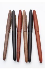 Jinhao 9056 caneta tinteiro de madeira natural artesanal mf nib caneta de tinta com um conversor escola negócios escritório presente caneta escrita 2208091329385