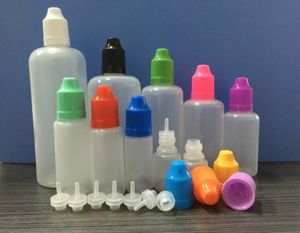 PE Dropper Bottles 3ML 5ML 10ML 15ML 20ML 30ML 50ML 60ML 100ML 120ML Soft Plastic Bottle With Childproof Caps E Vape Liquid Juice2921834