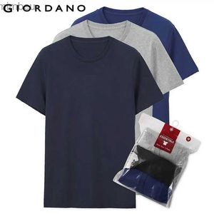 Herren-T-Shirts Giordano Herren-T-Shirt aus Baumwolle, kurzärmelig, 3er-Pack, T-Shirt, solides T-Shirt, Sommer, atmungsaktiv, für Herren, Tops, Kleidung, Camiseta Masculina 01245504L240110