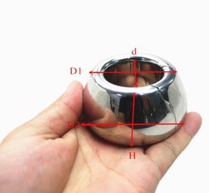 Customized Size Cockrings Stainless Steel Scrotum Pendant Ball Stretcher Penis Cock Ring Metal BDSM Restraint kit for Men BB3567953938